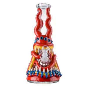 12 Inch Halloween Eyeball Monster Beaker Bong Themed Big Glass Water Pipe W/ Ice Catcher