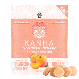 KANHA | Peach 4:1 CBD Gummies – 100mg