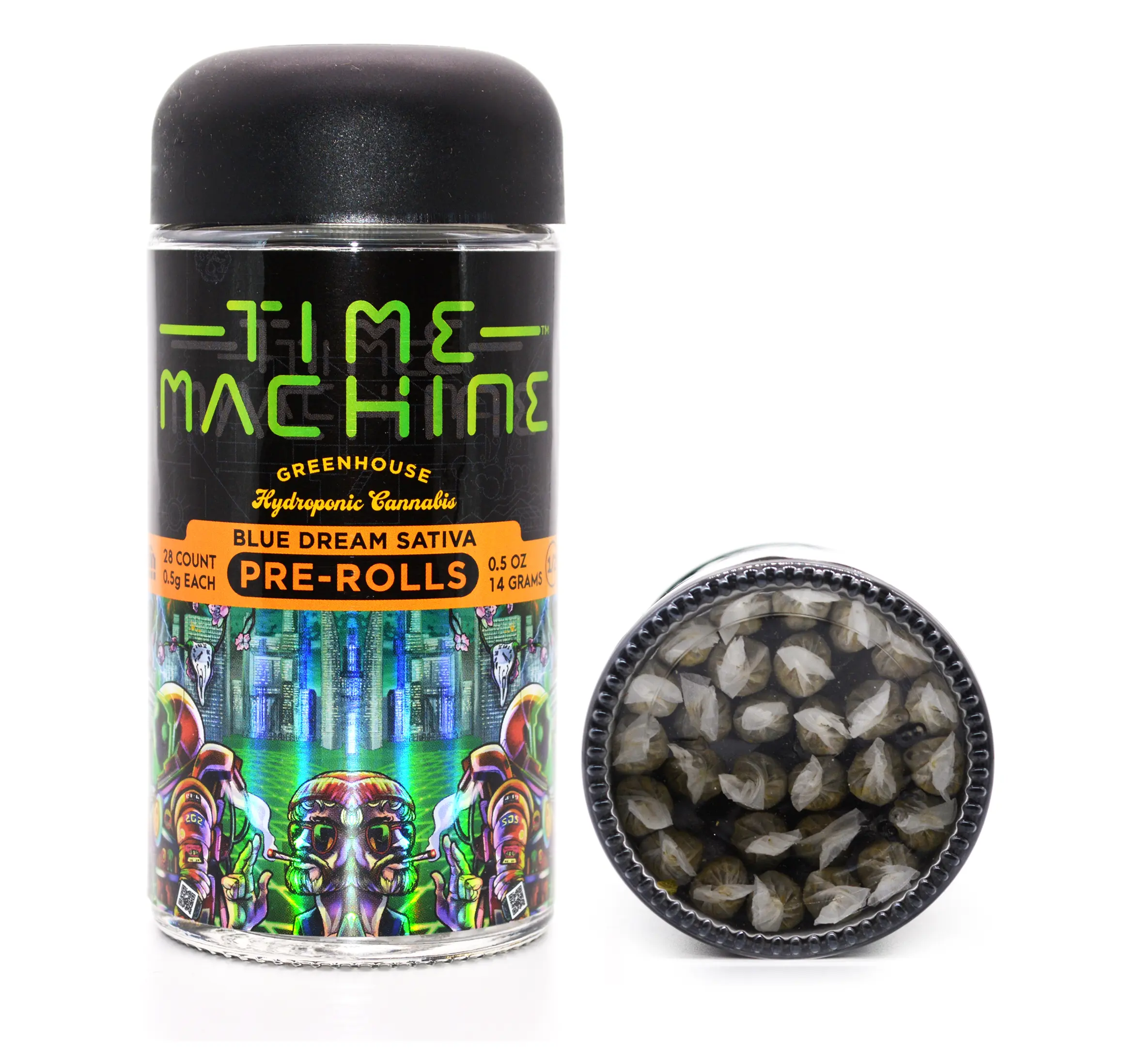 TIME MACHINE | Blue Dream Prerolls – 28 Pack 14g (0.5g Each)